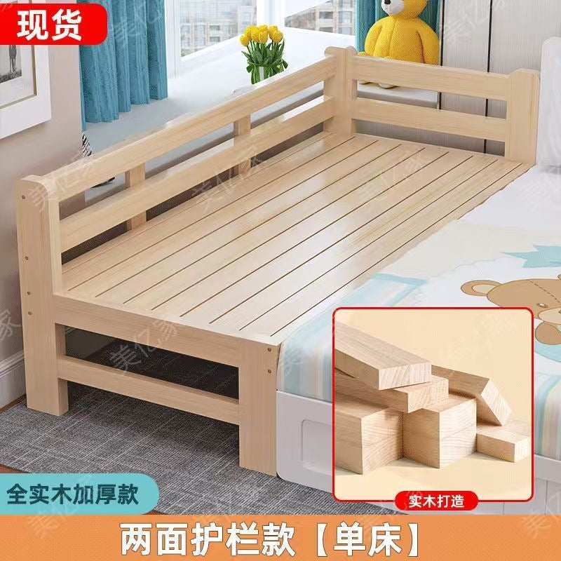 All solid wood patchwork bed kids bed solid wood crib thickened patchwork large bed kids patchwork bed available
