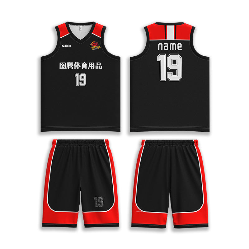 Adult game training jersey sports basketball jersey heat transfer quick drying jersey basketball jersey set custom printing