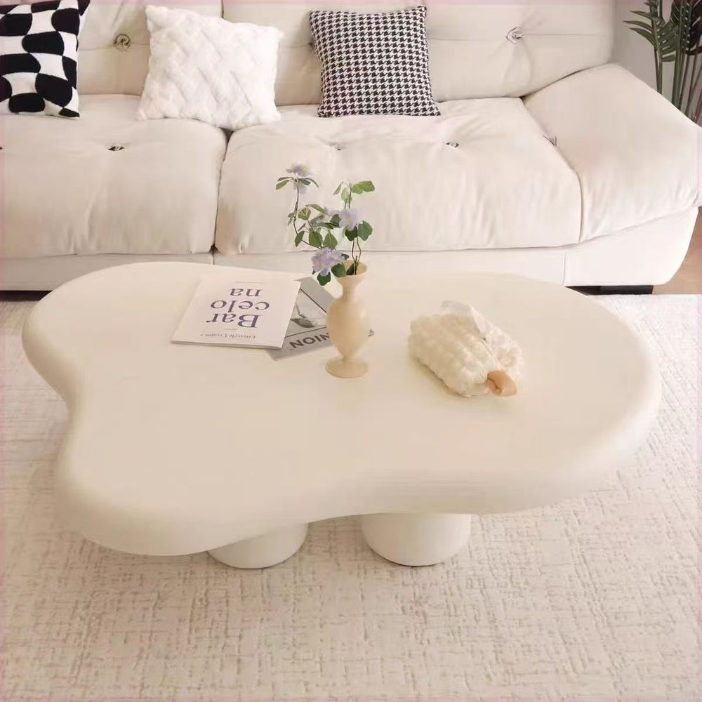 Living room for home cloud coffee table bedroom casual cream style round table study light luxury coffee table artificial board casual modern