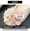 2025 summer new fashion closed-toe flat mules - women's floral low-heel fairy style sandals for dressing up and out, perfect with skirts