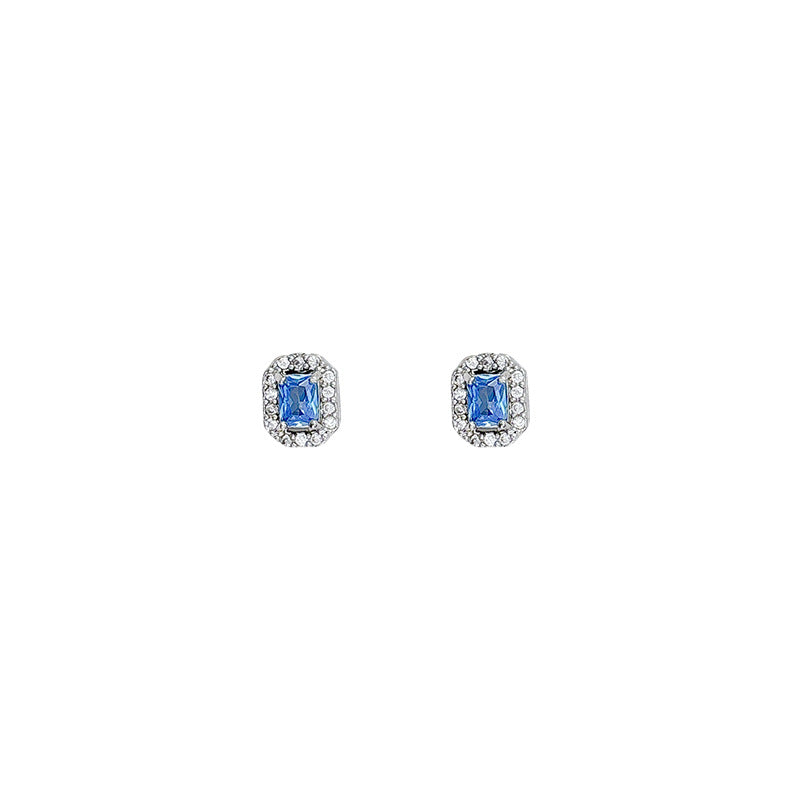 Exquisite sparkling colorful zircon stud earrings - korean style, unique design, delicate earrings, everyday versatile, ear-friendly jewelry