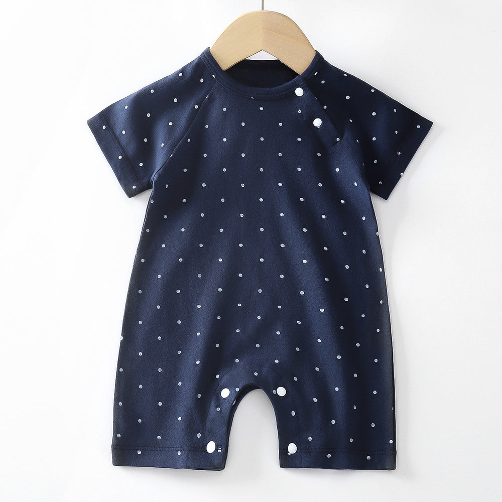 Baby clothes summer thin pure cotton air-conditioning clothes pajamas newborn baby short-sleeved onesie baby outing khaki crawling