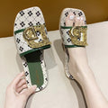 2025 summer new arrival: trendy retro women's sandals & slippers - versatile casual flat slides with buckle detail