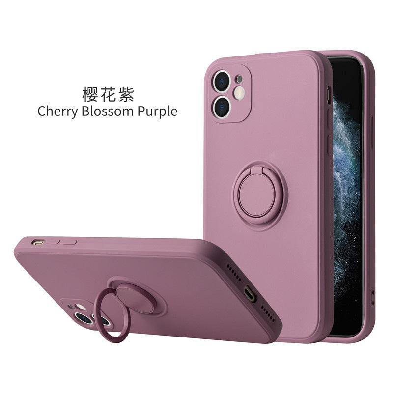 Suitable for samsung s25ultra mobile phone case s24fe liquid silicone ring holder all-inclusive s10 lens protective case