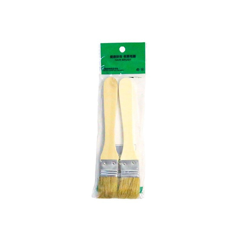Wooden handle bbq brush, pig bristle oil brush, food brush, baking brush - 2 pack wholesale bbq accessories tools for grilling and barbecue