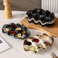Retrofor homestylish ceramic egg tray creative high-looking divided dipping ceramic dish vinegar dish tray