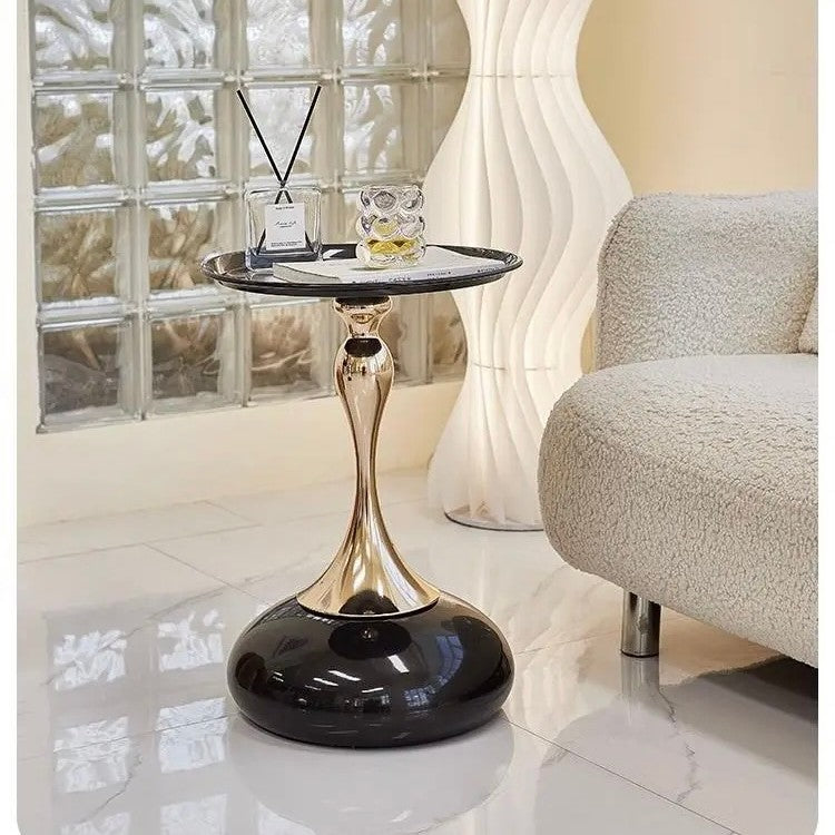 Scandinavianretro sofa side table living room coffee table small table iron side table bedside storage rack balcony casual round table