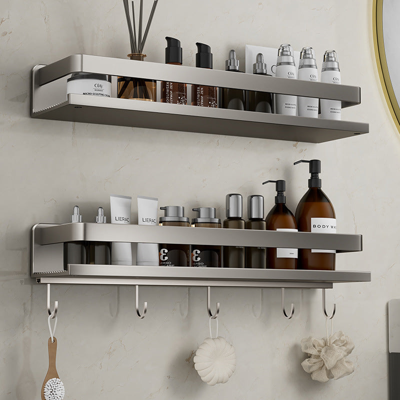 Removable and washable space aluminum bathroom rack Wall-mounted non-punching bathroom cosmetic storage rack Factory direct sales