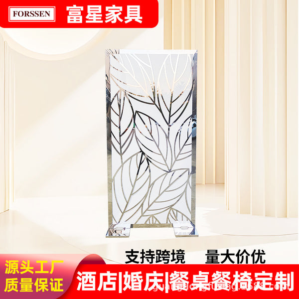 高品质不锈钢树叶图案框架白色亚克力婚礼拱门背景架户外活动屏风