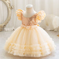 Ready-to-ship wholesale children's sequin dress, tulle cake princess dress, first birthday evening gown, girl dress