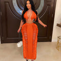 Source factory  summer new european and american style women's sexy tassel knit beach dress set -  hot seller