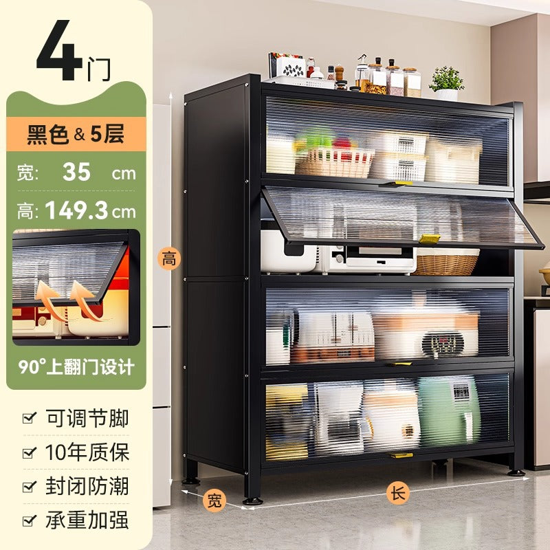 Kitchen storage rack floor-standing multi-layer storage cabinet for home with door dust-proof multi-functional cabinet sideboard storage cabinet