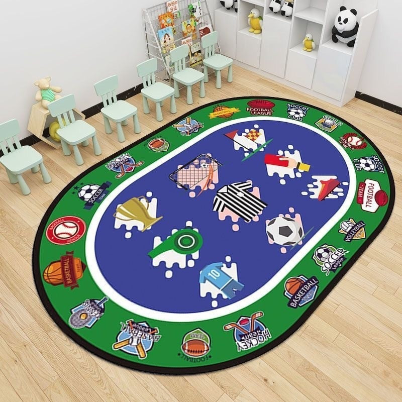 Baby crawling mat, cooling pad, classroom reading area, educational play mat, nursery kids alphabet crystal velvet rug