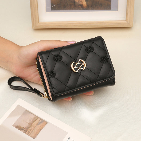 New change bag female Korean version sewing thread zipper key bag fashionable mini wallet card bag female