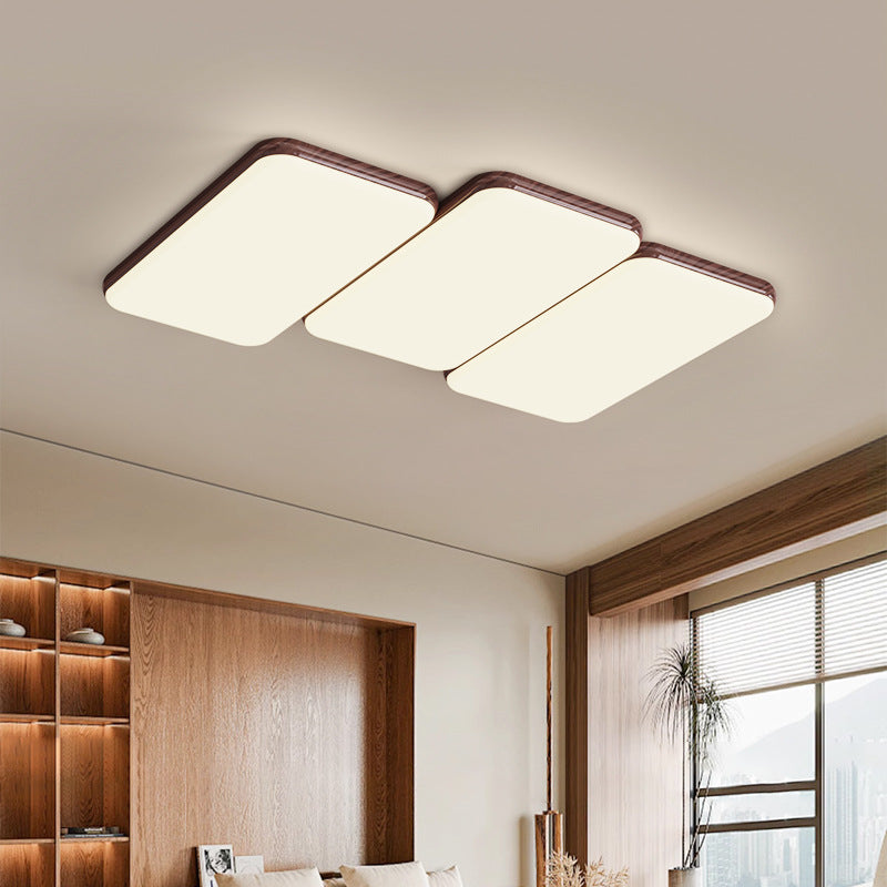 Wabi-sabi retro piano living room ceiling light walnut pattern medieval designer Japanese rectangular living room main light