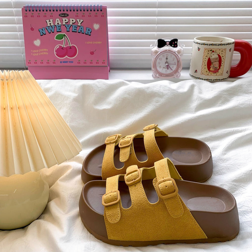 Versatile one-strap sandals: new boken-style outdoor wear, trendy retro chunky sole slippers, women's fashion sandals for summer 2026