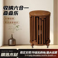 Six-in-one solid wood stool for home stackable bench pulley combination easy to store stacking stool restaurant stacking spare