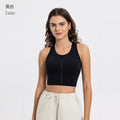 Hf millennium new all-in-one bra top for outdoor sports and fitness - ice silk, quick-dry, breathable, zipper bra dss109