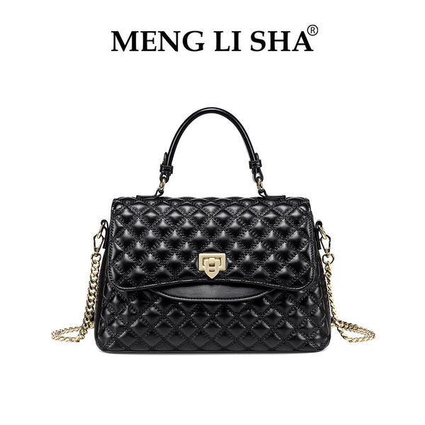Simple new black rhombus handbag commuter versatile shoulder messenger women's bag retro light luxury bag women's bag