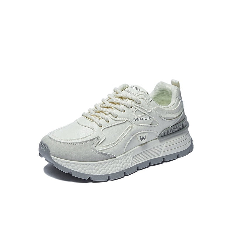 Women's plus size leather sneakers for cross-border e-commerce: new korean style, versatile, flat, non-slip, fashionable casual running shoes