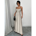 Ready-to-ship women's spaghetti strap, backless, color-block camisole dress for , 1688, and independent e-commerce stores