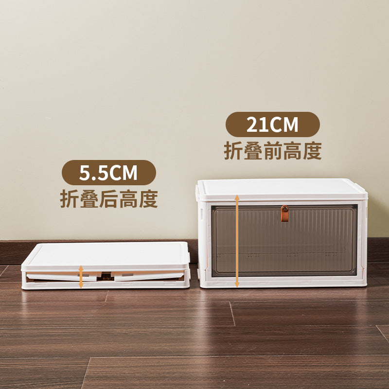 Storage box with wheels Removable snack storage cabinet Household clothing Multi-layer storage box Transparent dust-proof finishing box