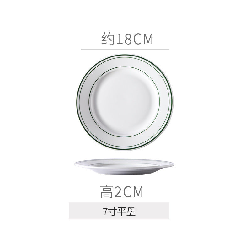 Minimalist pure white ceramic bowl, plate, and dish set - premium dinnerware for restaurants, hotels, and home use - ideal for desserts, steaks, and entrees