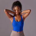 Fashion nude pure color seamless one-piece cup vest cross back yoga bra running fitness sports intimates women