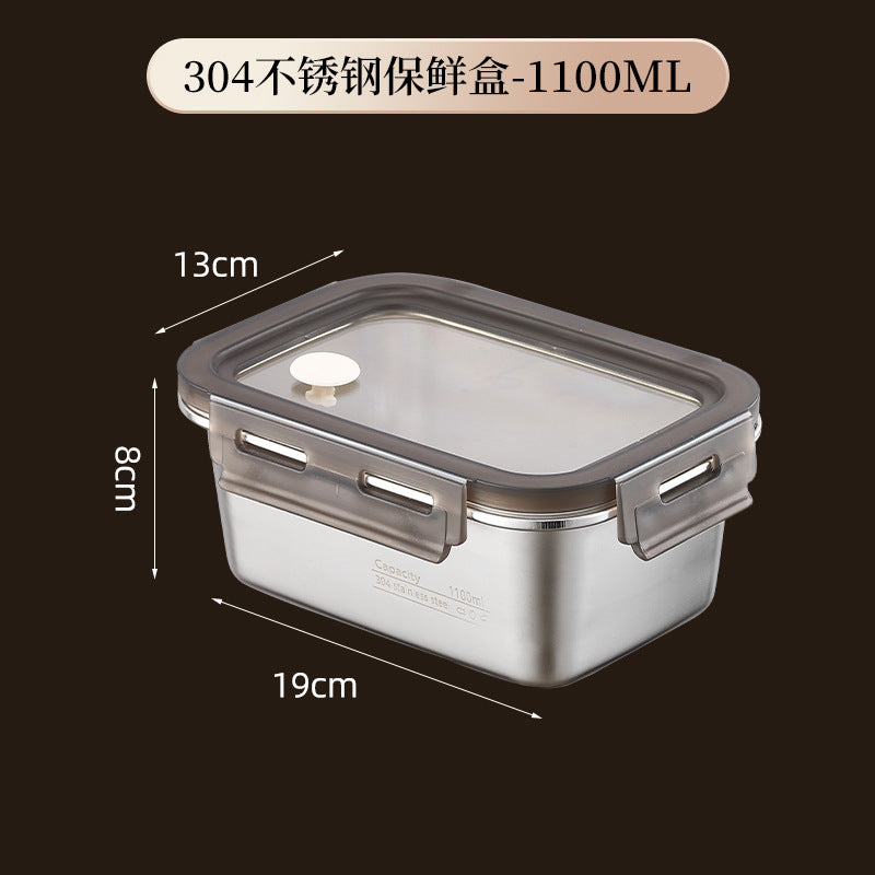 304 stainless steel fresh-keeping box pp cover sealed fresh-keeping box office worker small lunch box fruit bento box packing box