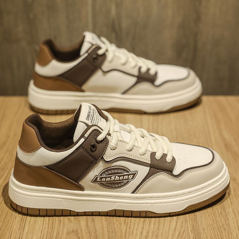 Men's shoes: 2025 spring new arrivals - trendy, versatile, high-end, lightweight, soft-soled, athletic & casual white flat sneakers
