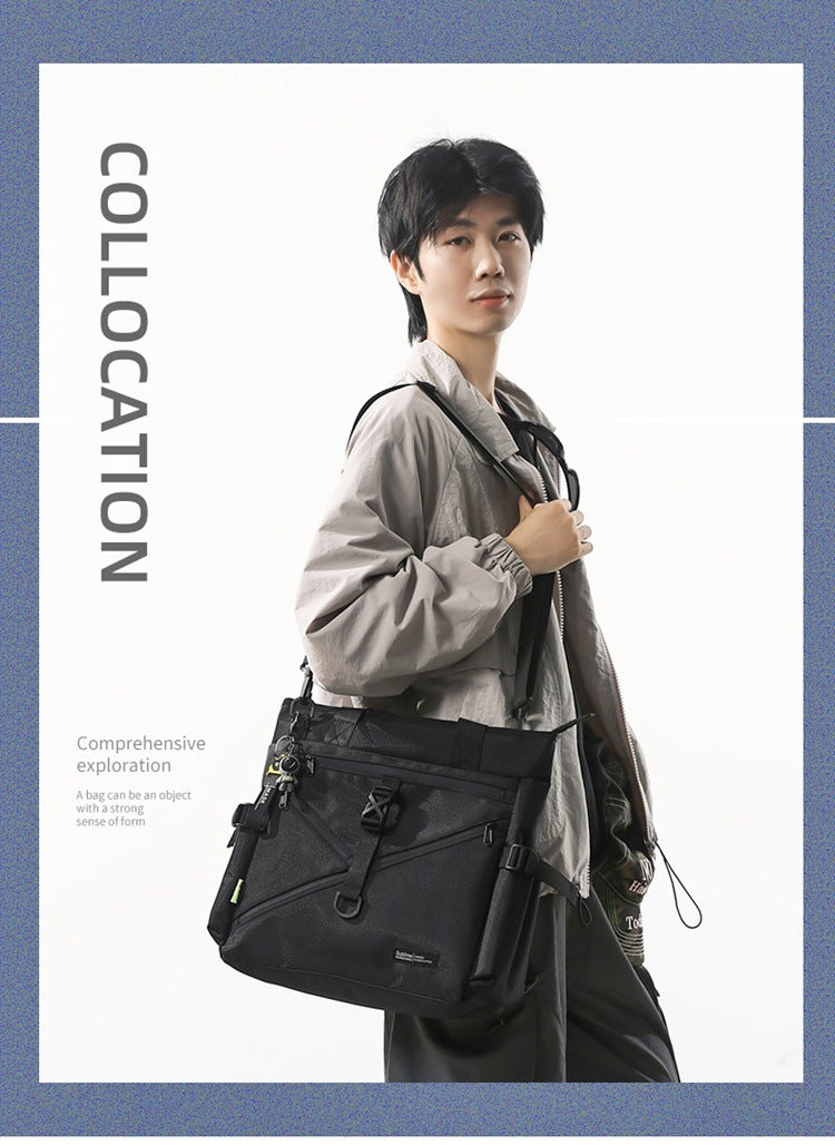 Cross-border trendy brand large-capacity tote bag, middle school student men's and women's multi-functional handbag, college student Oxford cloth messenger bag