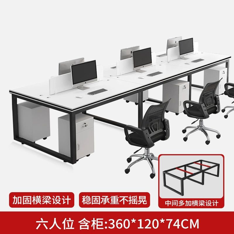 Office desk and chair set - 4, 6, or 8 seater workstation - cardboard office - minimalist modern office desk for employees