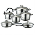 Export suit pot thickened bottom stainless steel pot twelve-piece set for home kitchen frying soup pot cookware suit