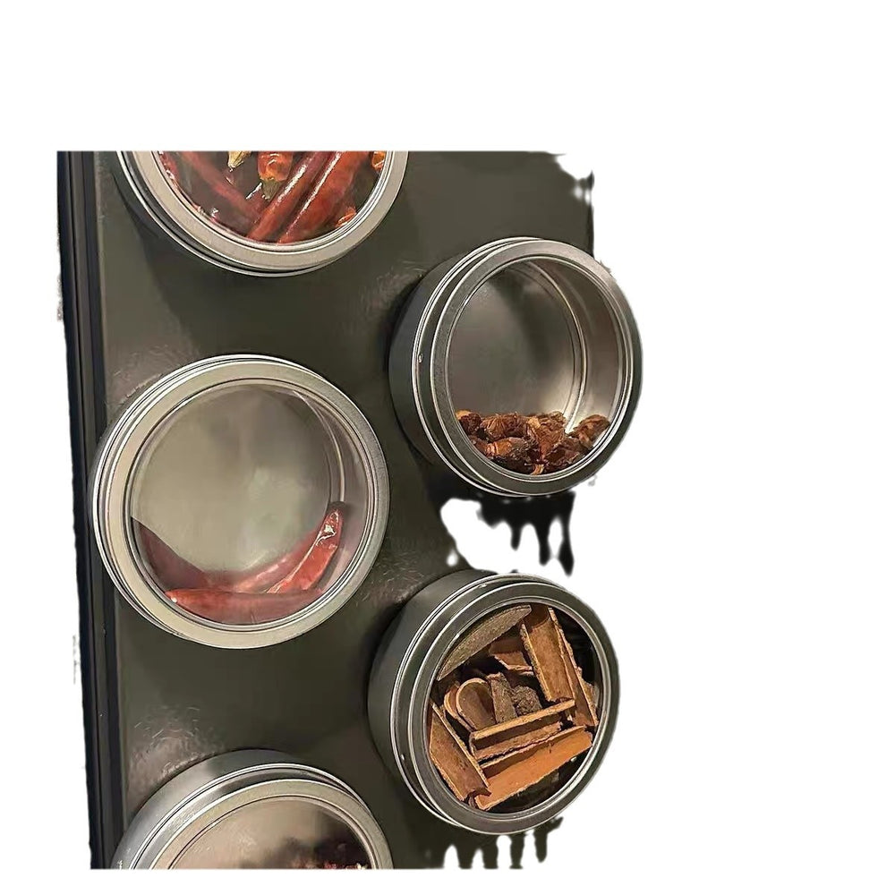 Kitchen moisture-proof spice jaraccessible luxury magnetic seasoning box octagonal spice storage box for home transparent spice sealed box