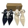 Za new arrivals 2024: spring/summer french-style high heels - stiletto, pumps, mesh paneling, back strap, black & pink fashion