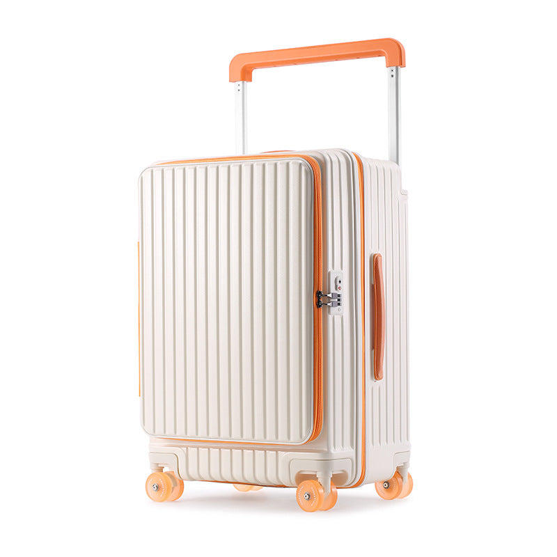 Side open suitcase expansion trolley case 20 inch boarding case pure 24 inch PC anti-drop travel bag password case leather case