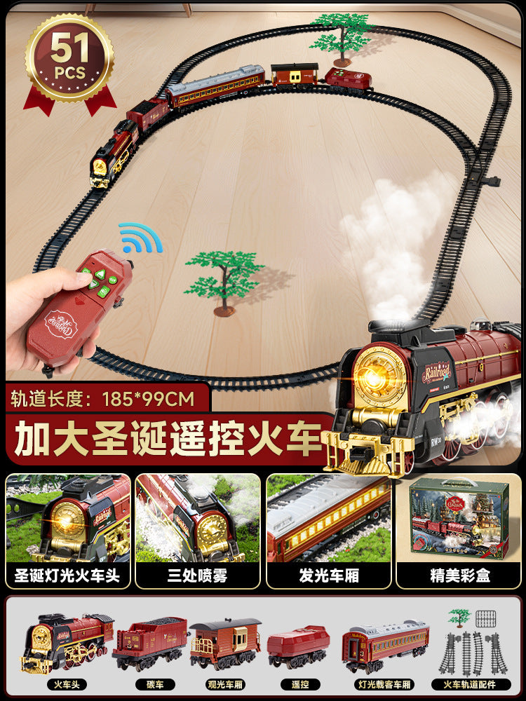 Retro steam train track suitartificial electric track train model toy cross-border nostalgic model