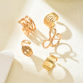 Bow ring set wholesale european and american irregular metal niche lava ring line glossy open hand jewelry