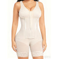 new european and american mesh 9-bone strong pressure button crotch zipper tummy control tight shapewear one-piece enhanced version