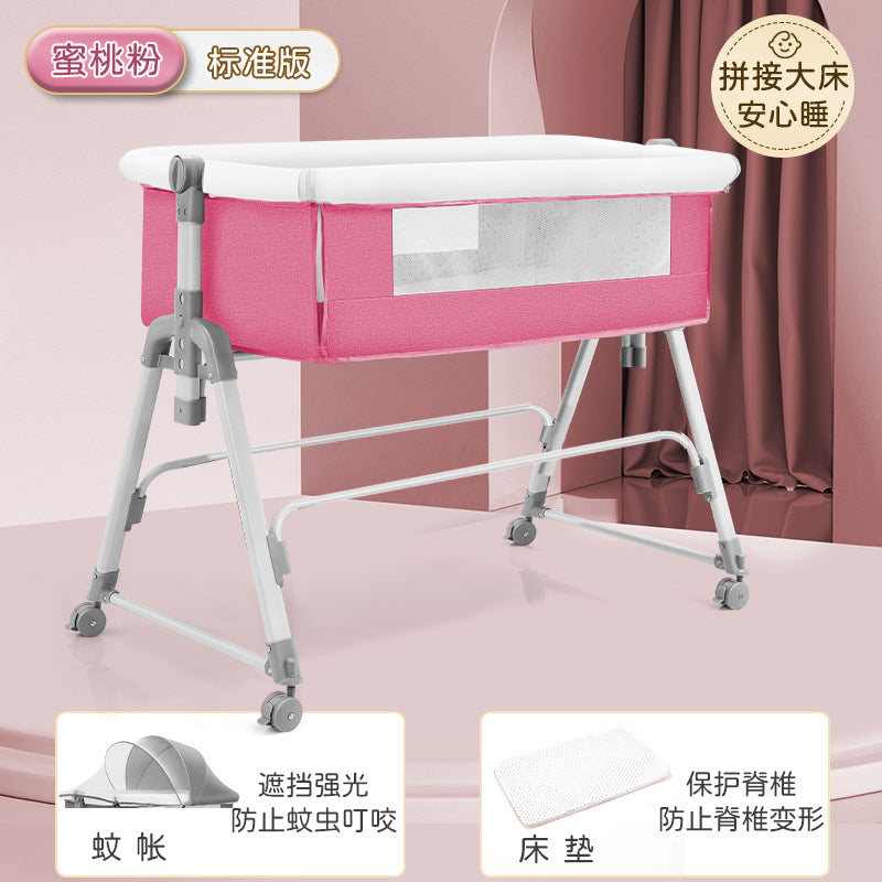 Baby crib baby rocking bed patchwork large bed kids multifunctional foldable adjustable bb newborn toddler cradle bed