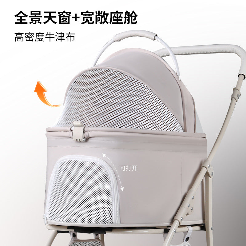 hot-selling pet stroller for cats and dogs, small dogs, cats, teddy stroller, lightweight and foldable for outings