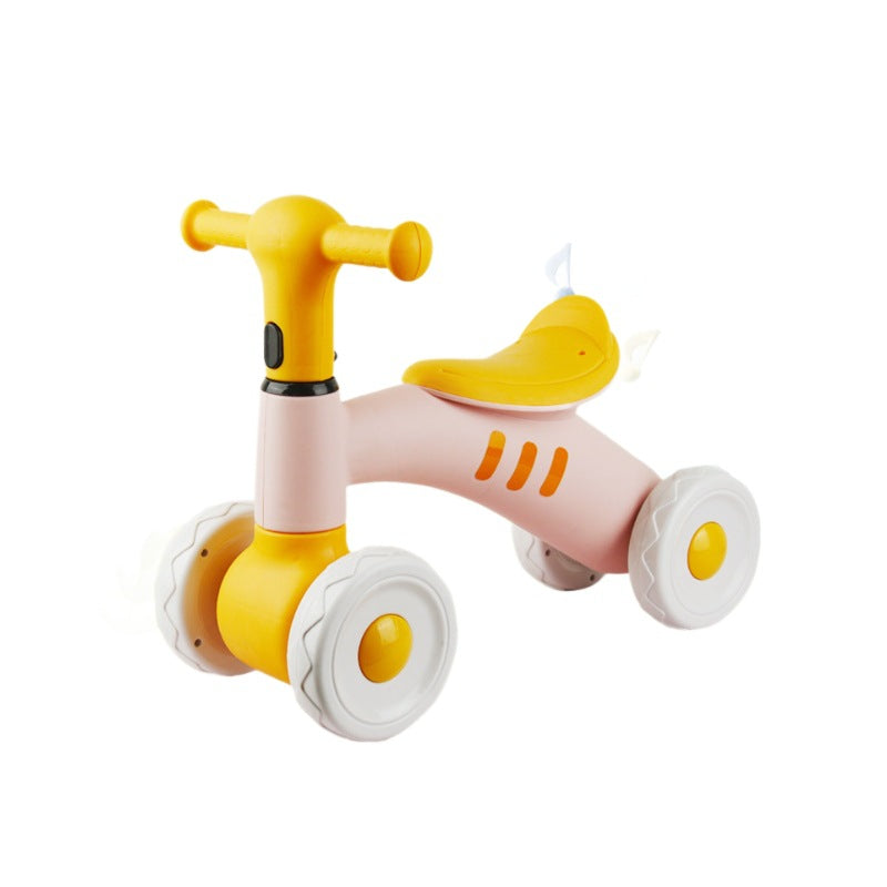 Kids' balance bike - 1-3 years old - four-wheel, footless, toddler training wheels, children's glider bike