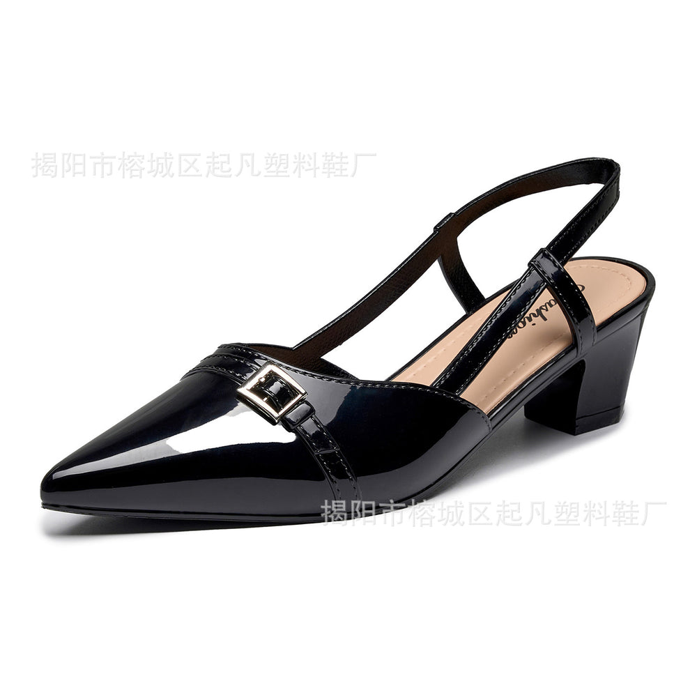 Export cross-border 2026 summer new pointed toe stiletto heel belt buckle elegantoutwear one-piece buckle sandals