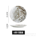 Ceramic marble pattern dinner plate - nordic theme restaurant western dinner plate - unique ceramic tableware - factory direct