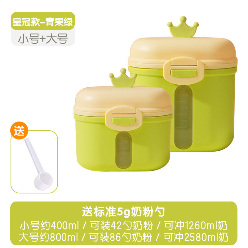 Baby double-layer formula dispenser, portable rice cereal storage container, airtight moisture-proof divided compartment dispenser, baby supplies