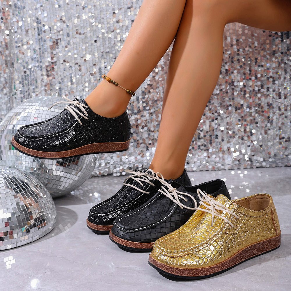 eleganceelegantexportplus sizenational styletie backflats women's low-top fairy leatherflats cross-border wholesale