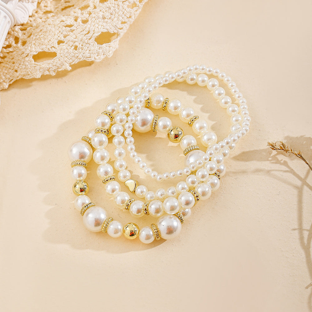 Wholesale heart-shaped pearl bracelets: hot-selling european and american cross-border jewelry, trendy, stylish, minimalist, irregular bead stackable bracelets