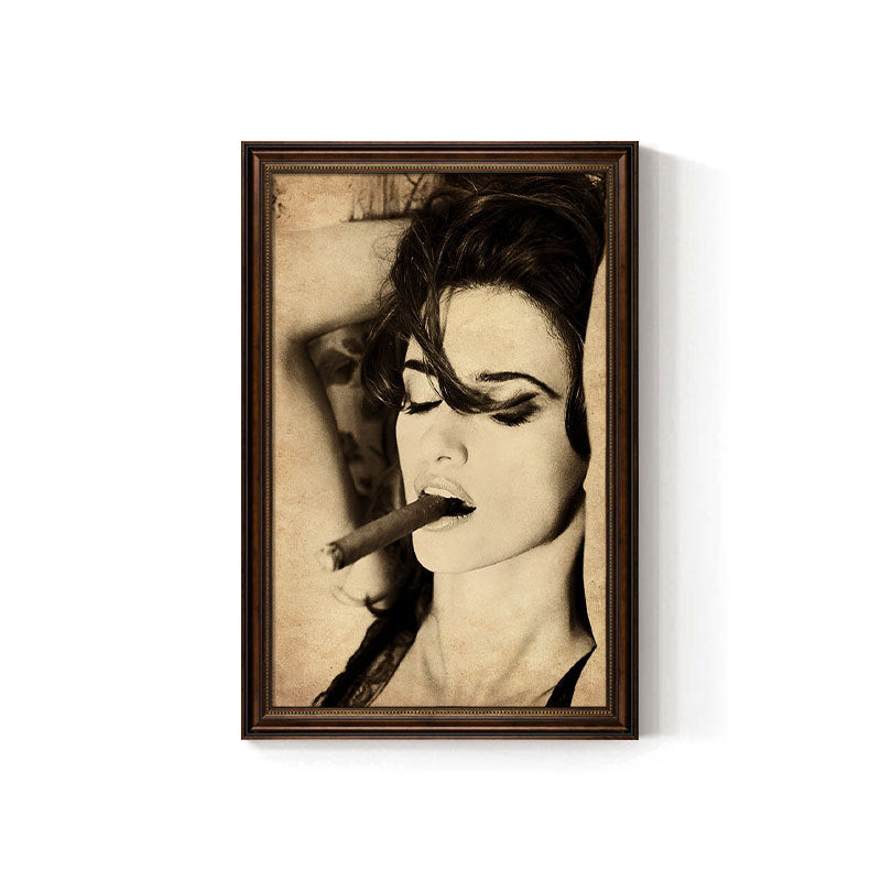 Cigar bar hanging painting American retro beautiful woman bar KTV box wall decoration painting industrial style tobacco and alcohol shop mural