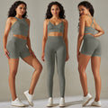 New arrival cross-border fashion seamless back cross double shoulder strap sports vest bra suit running fitness yoga pants