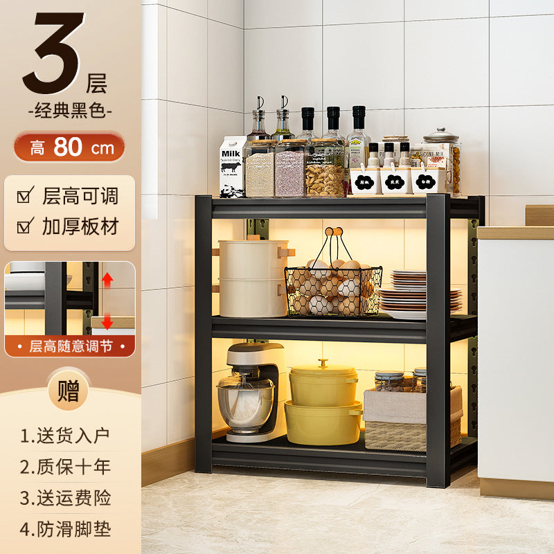Kitchen storage rack floor-standing multi-layer for home shelf multi-functional for home microwave oven storage rack storage cabinet
